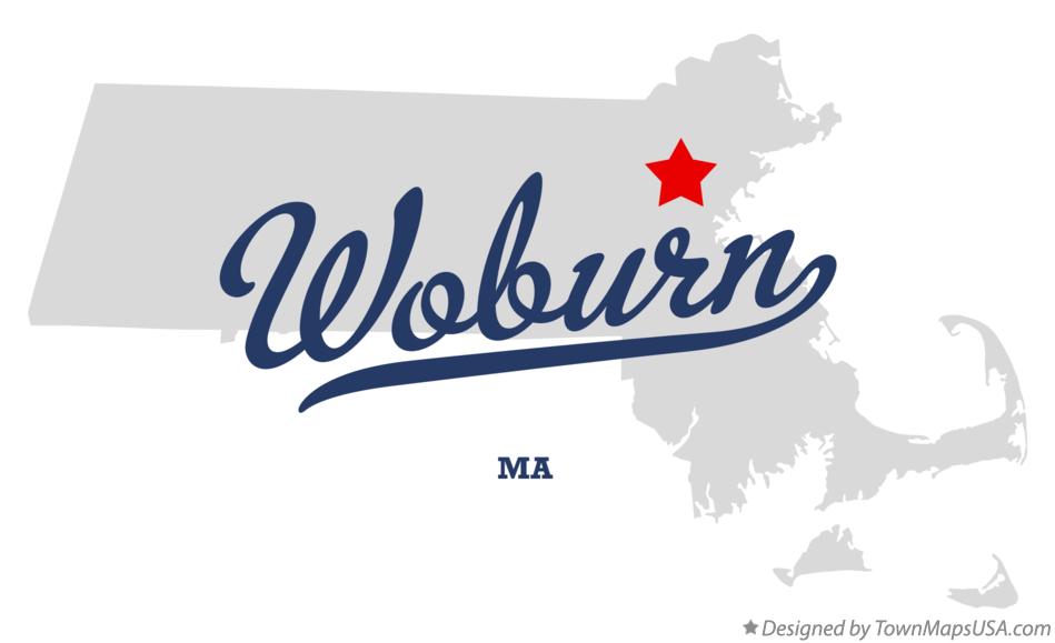Map of Woburn Massachusetts MA