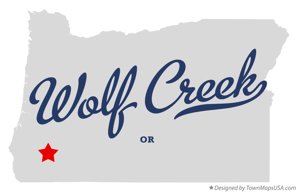 Map of Wolf Creek Oregon OR