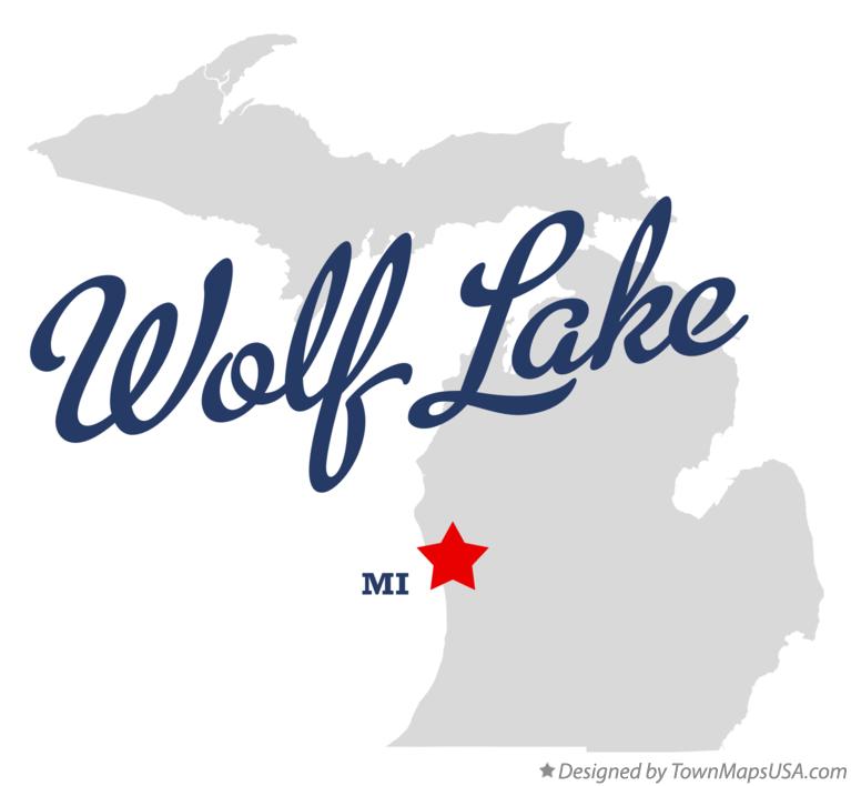 Map of Wolf Lake Michigan MI