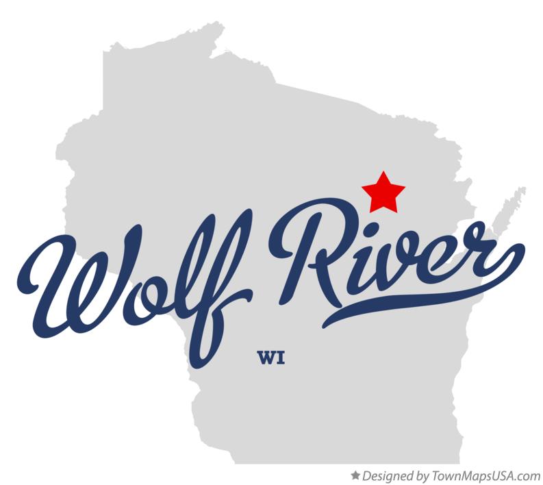 Map of Wolf River Wisconsin WI
