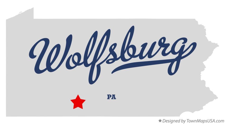 Map of Wolfsburg Pennsylvania PA