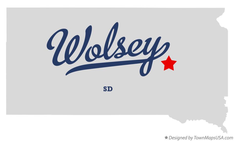 Map of Wolsey South Dakota SD