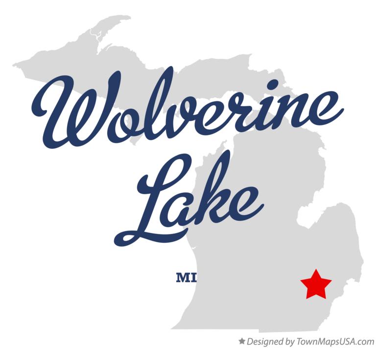 Map of Wolverine Lake Michigan MI