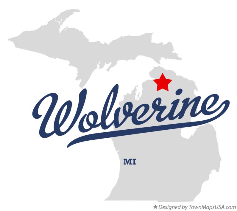 Map of Wolverine Michigan MI