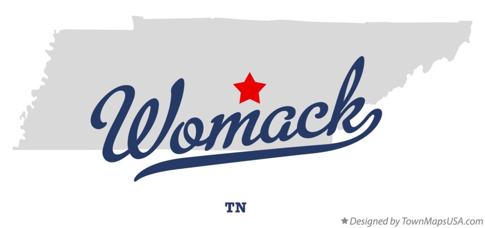 Map of Womack Tennessee TN