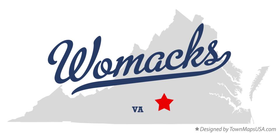 Map of Womacks Virginia VA