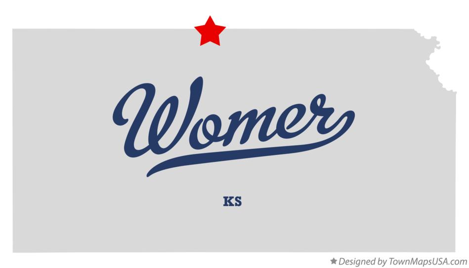 Map of Womer Kansas KS