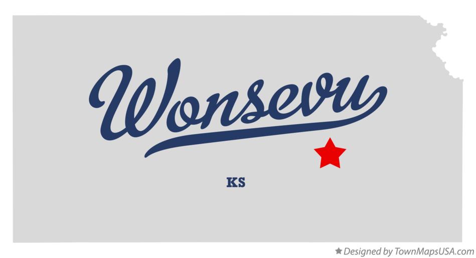 Map of Wonsevu Kansas KS