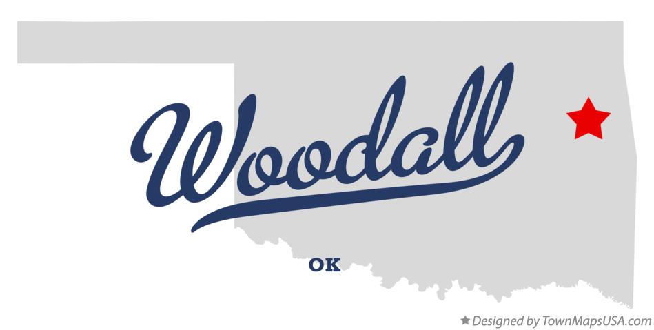 Map of Woodall Oklahoma OK