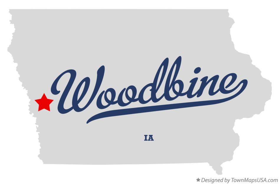 Map of Woodbine Iowa IA