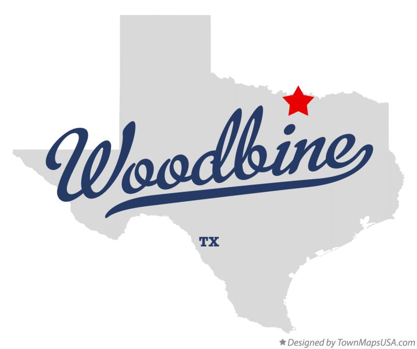 Map of Woodbine Texas TX
