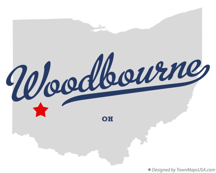 Map of Woodbourne Ohio OH