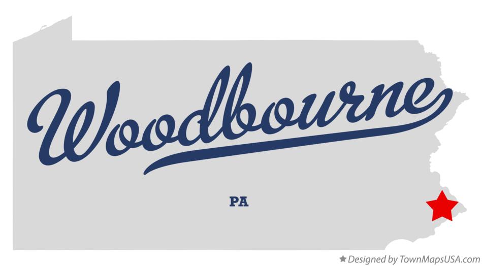 Map of Woodbourne Pennsylvania PA