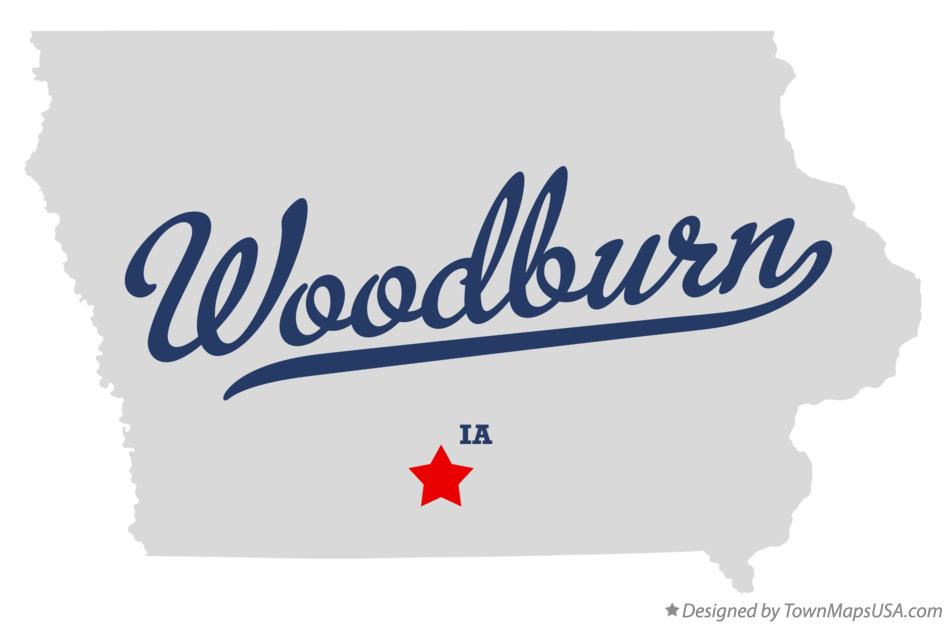 Map of Woodburn Iowa IA