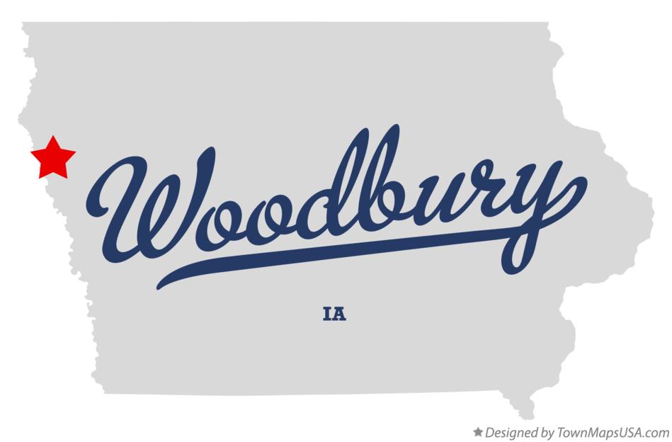Map of Woodbury Iowa IA