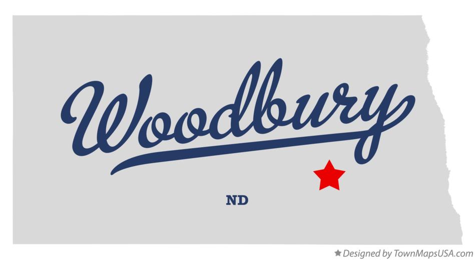 Map of Woodbury North Dakota ND