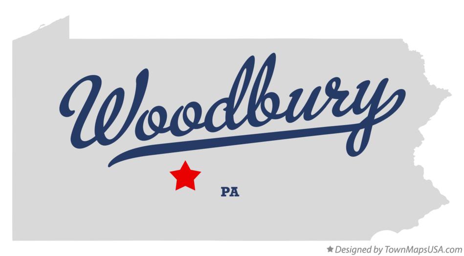 Map of Woodbury Pennsylvania PA