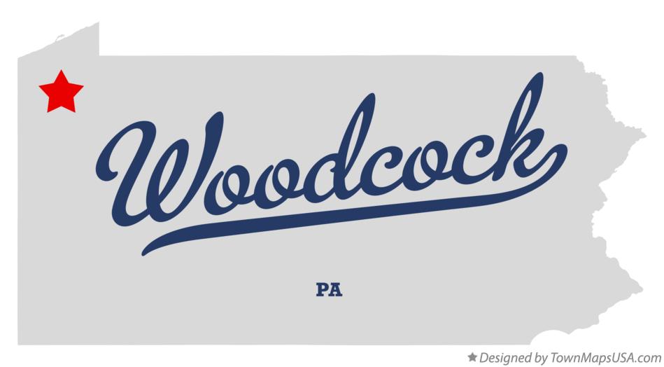 Map of Woodcock Pennsylvania PA