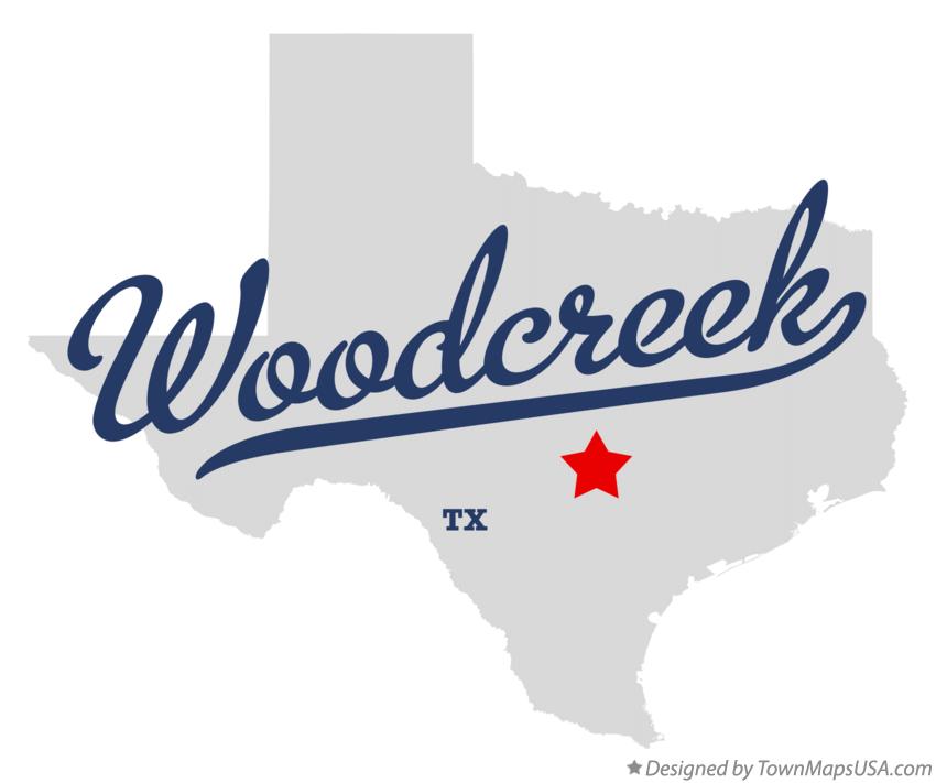 Map of Woodcreek Texas TX