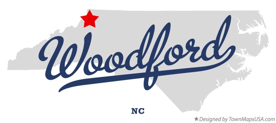 Map of Woodford North Carolina NC
