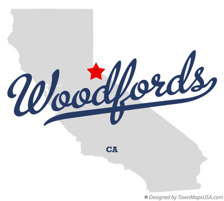 Map of Woodfords California CA