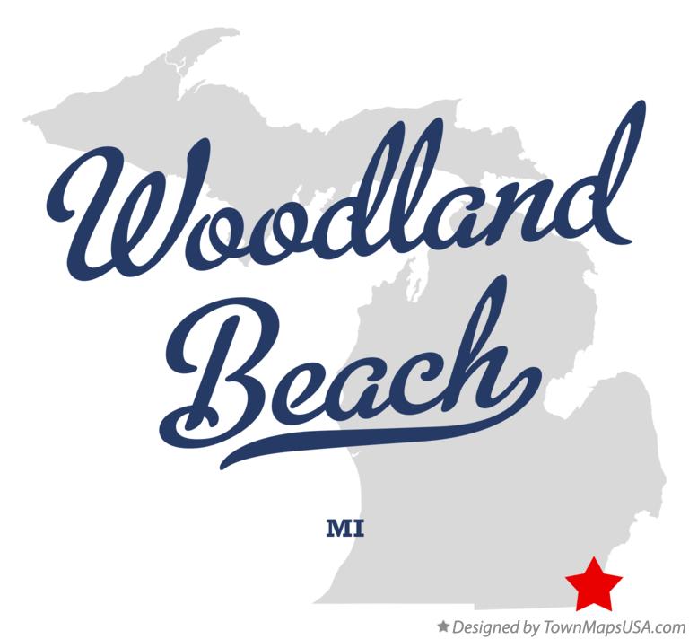 Map of Woodland Beach Michigan MI
