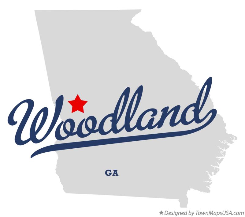 Map of Woodland Georgia GA