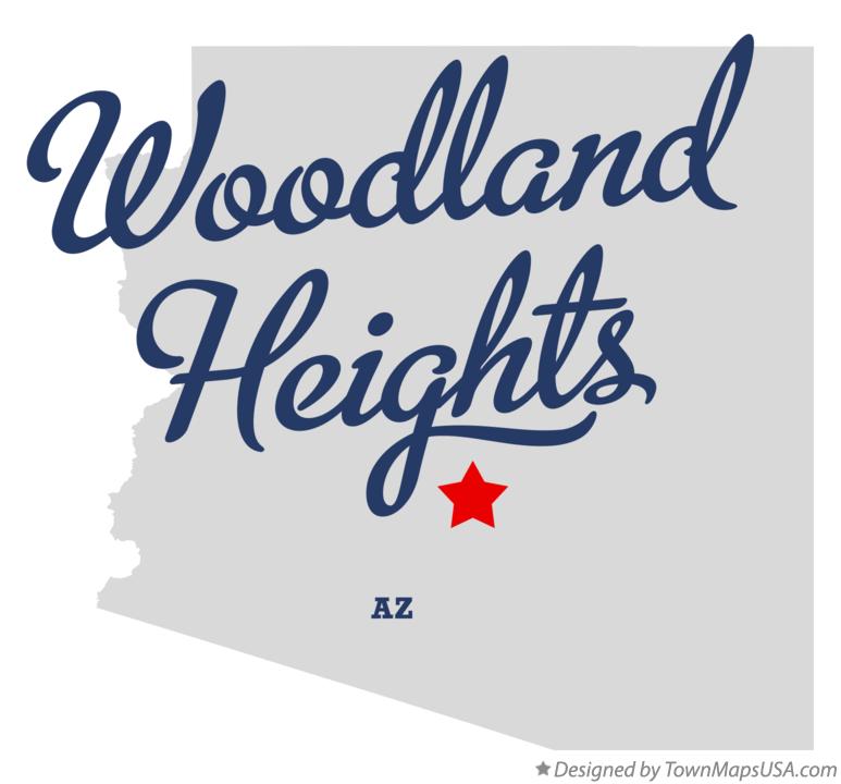 Map of Woodland Heights Arizona AZ