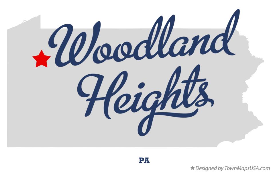 Map of Woodland Heights Pennsylvania PA
