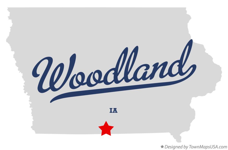 Map of Woodland Iowa IA