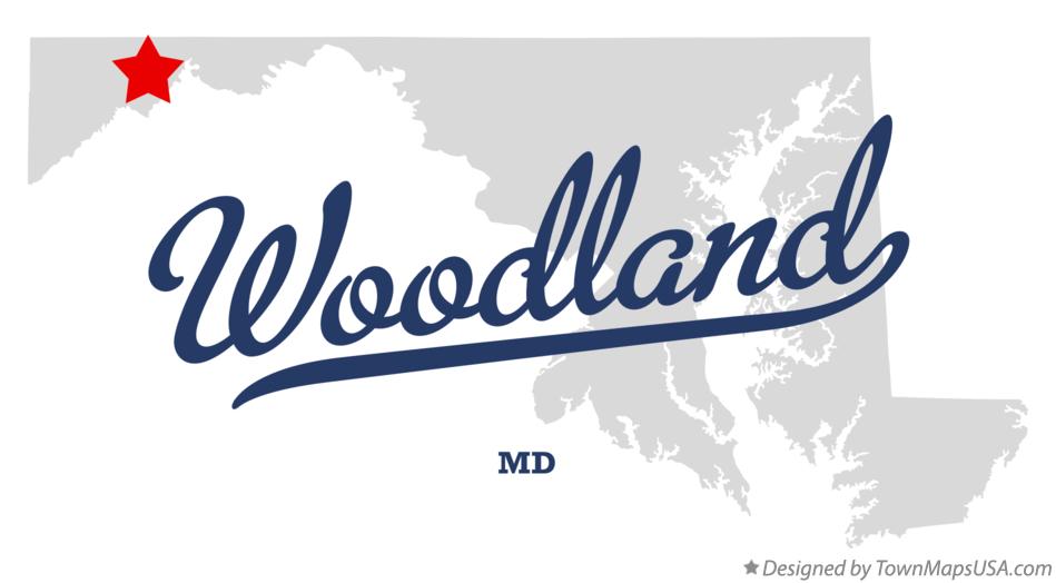 Map of Woodland Maryland MD