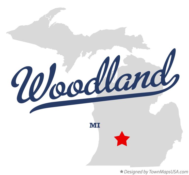 Map of Woodland Michigan MI
