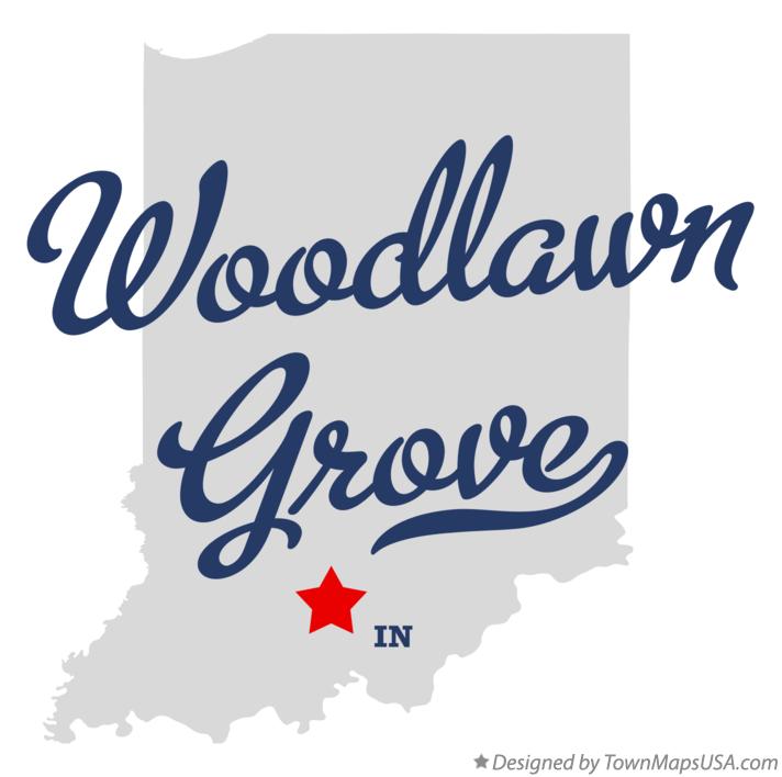 Map of Woodlawn Grove Indiana IN