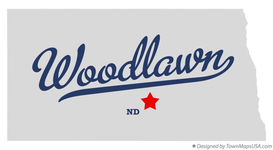Map of Woodlawn North Dakota ND