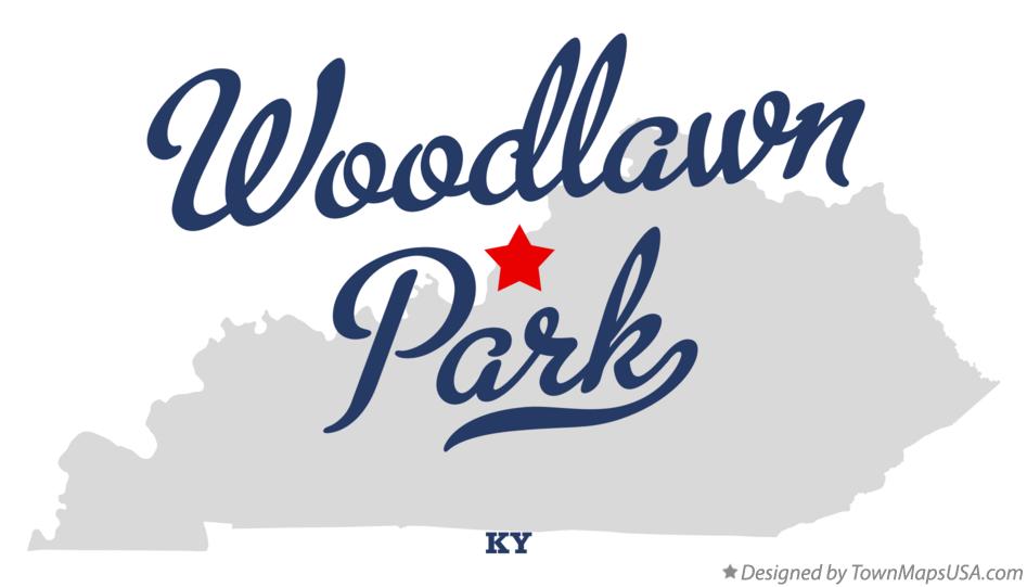 Map of Woodlawn Park Kentucky KY