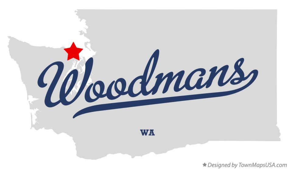 Map of Woodmans Washington WA
