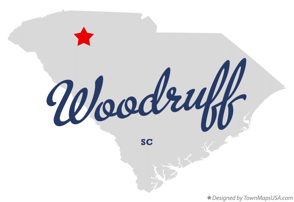 Map of Woodruff South Carolina SC