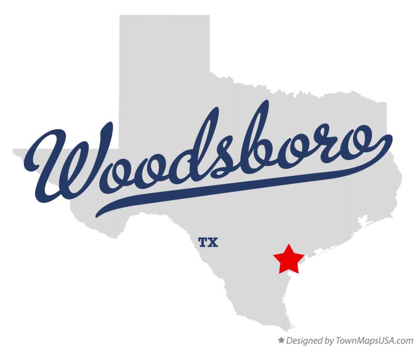 Map of Woodsboro Texas TX
