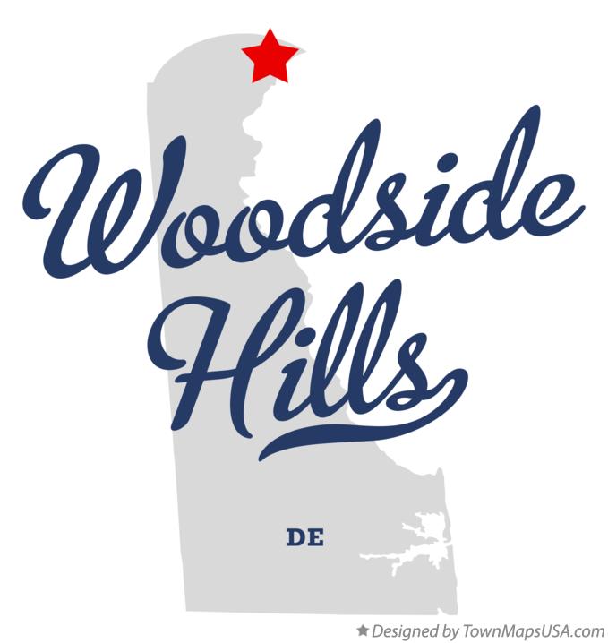 Map of Woodside Hills Delaware DE