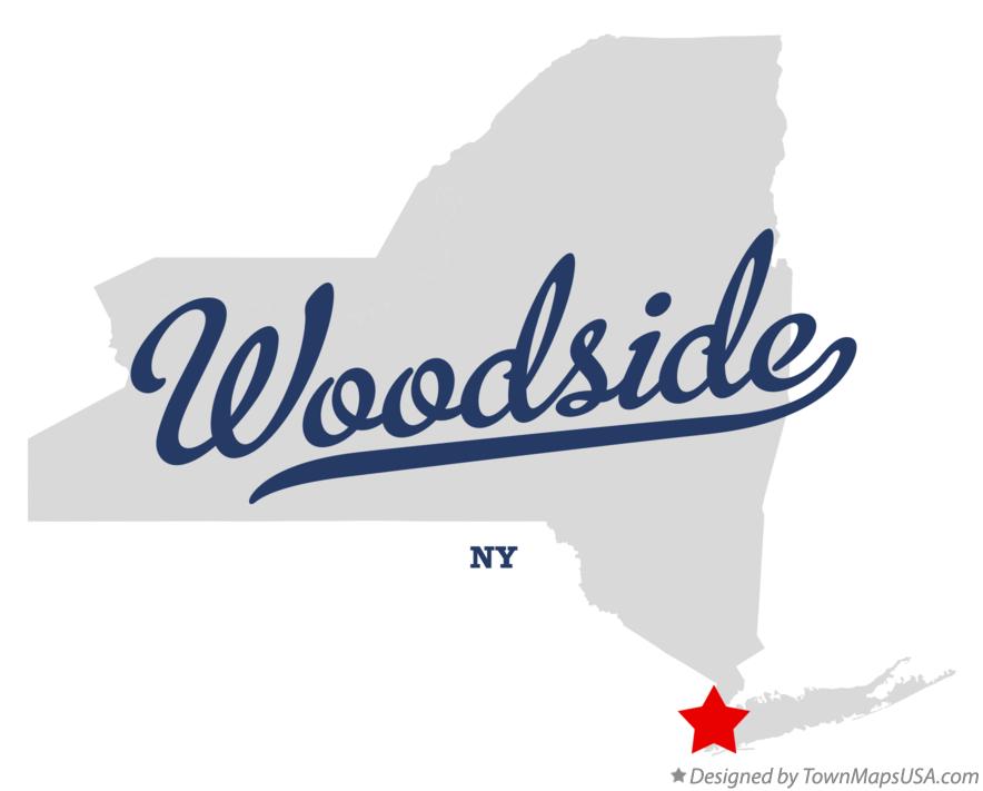 Map of Woodside New York NY