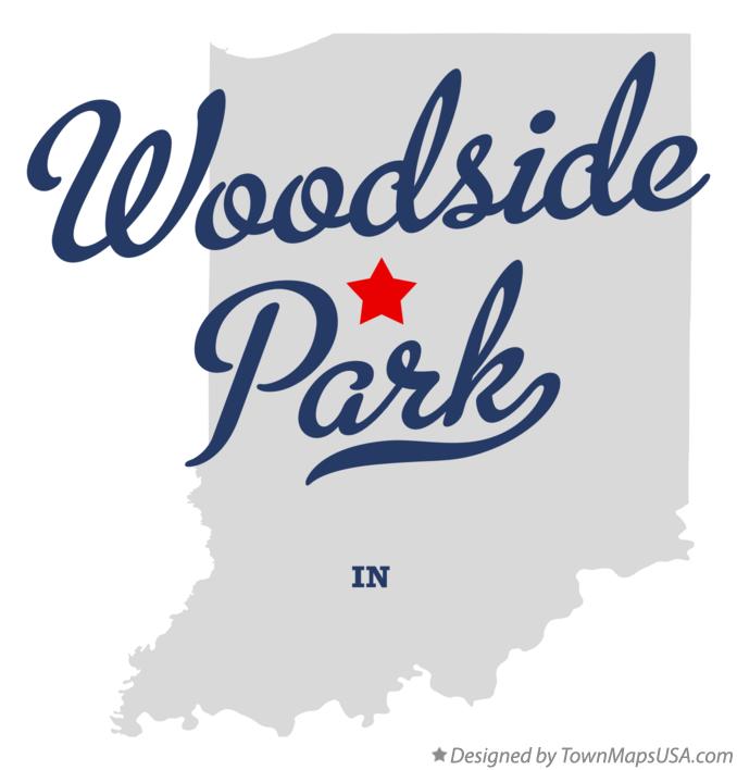 Map of Woodside Park Indiana IN
