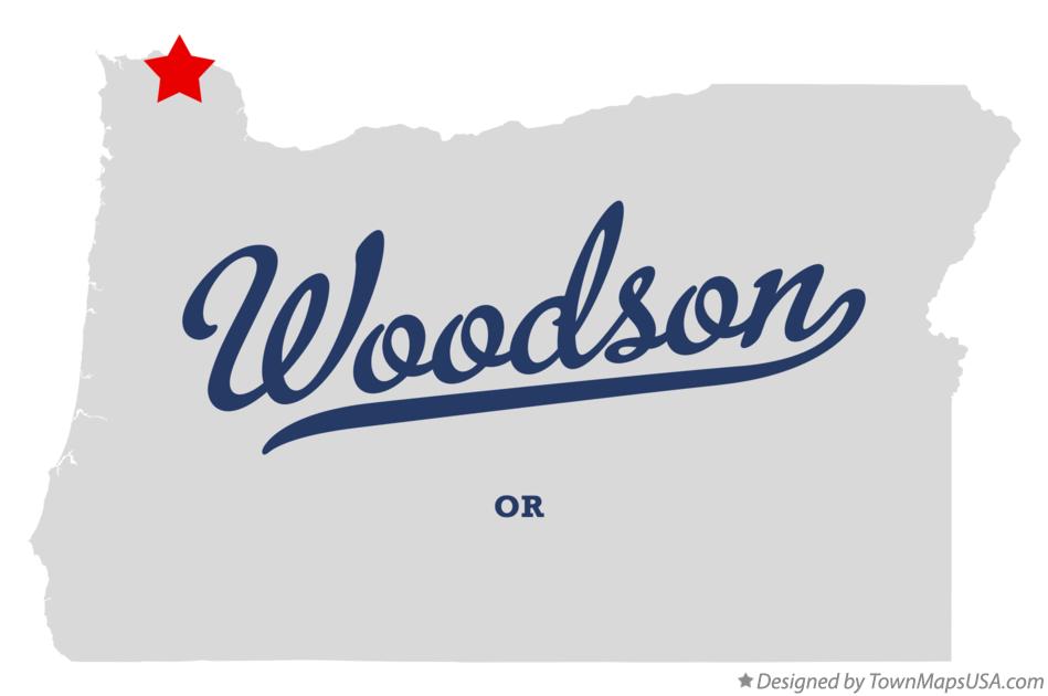 Map of Woodson Oregon OR