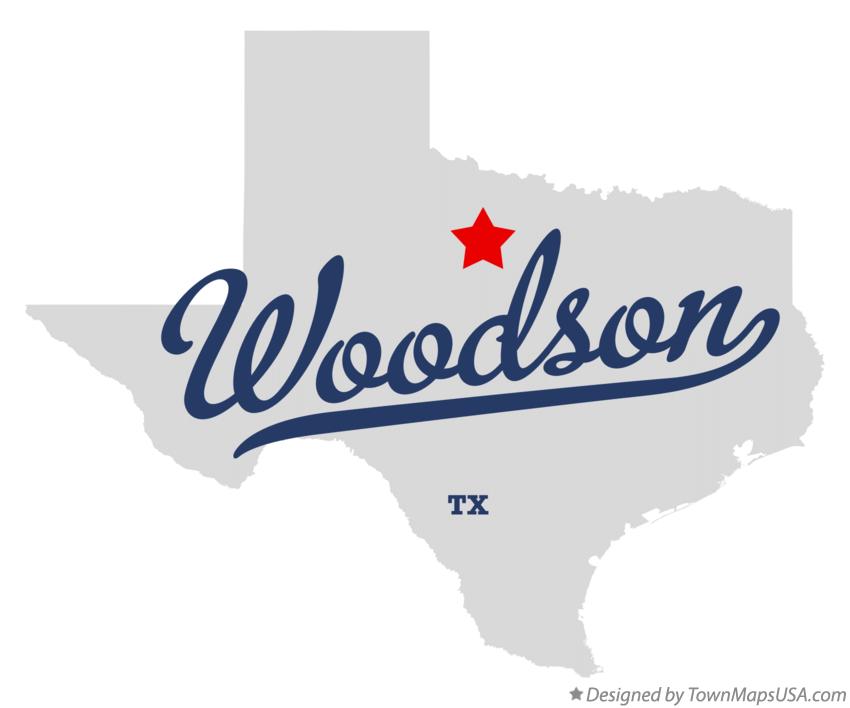 Map of Woodson Texas TX