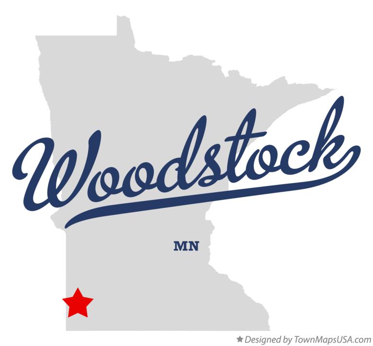 Map of Woodstock Minnesota MN