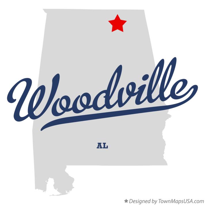 Map of Woodville Alabama AL
