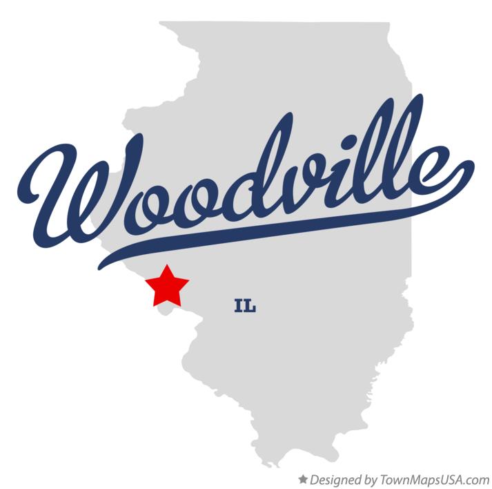 Map of Woodville Illinois IL