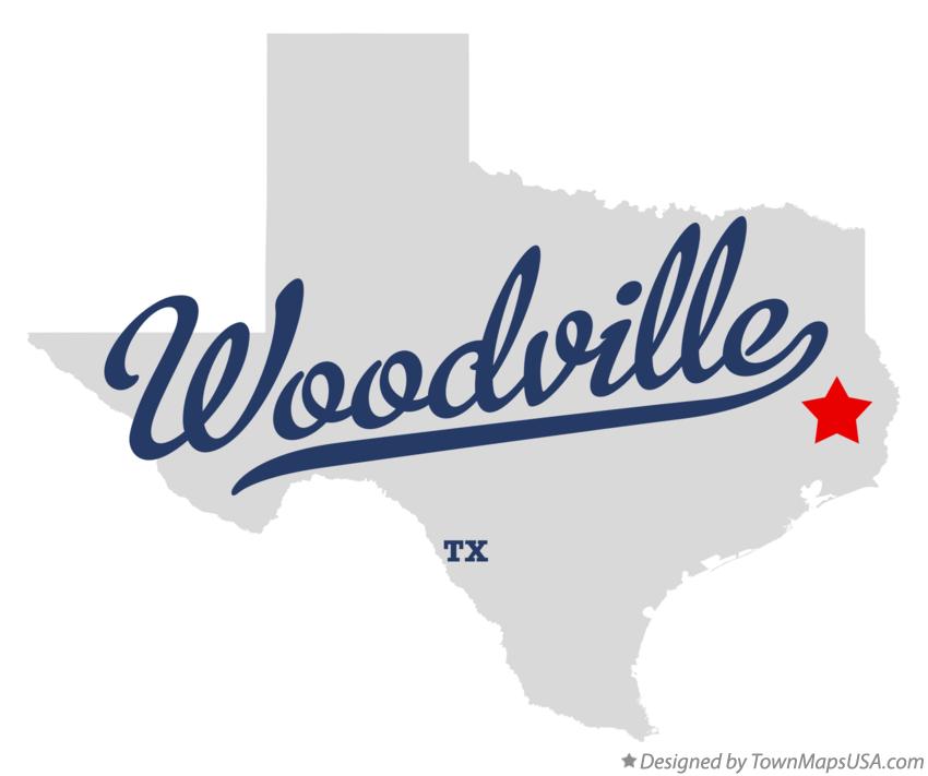Map of Woodville Texas TX