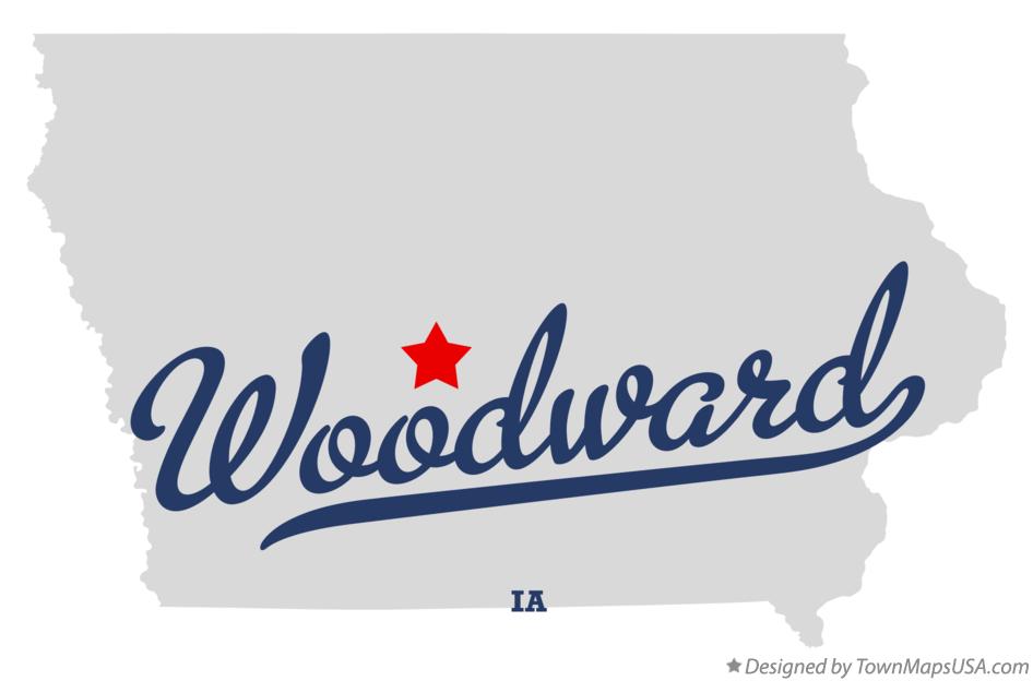 Map of Woodward Iowa IA