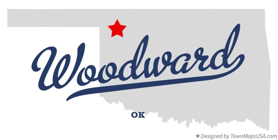 Map of Woodward Oklahoma OK