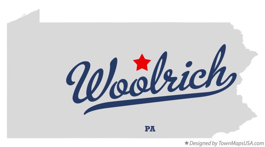 Map of Woolrich Pennsylvania PA